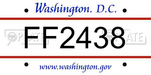 FF2438 District Of Columbia License Plate