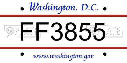 FF3855 District Of Columbia License Plate