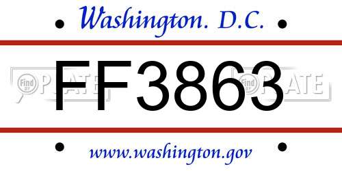 FF3863 District Of Columbia License Plate