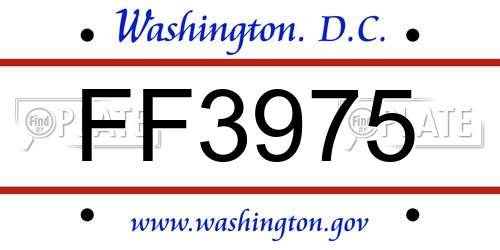 FF3975 District Of Columbia License Plate