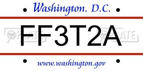 FF3T2A District Of Columbia License Plate