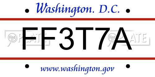 FF3T7A District Of Columbia License Plate