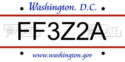 FF3Z2A District Of Columbia License Plate