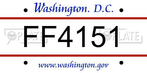 FF4151 District Of Columbia License Plate