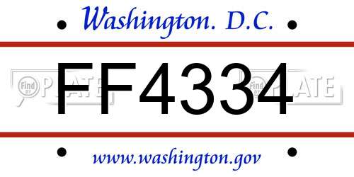 FF4334 District Of Columbia License Plate