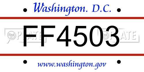 FF4503 District Of Columbia License Plate