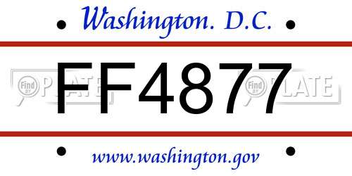 FF4877 District Of Columbia License Plate