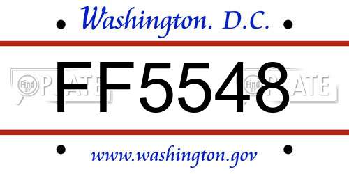 FF5548 District Of Columbia License Plate