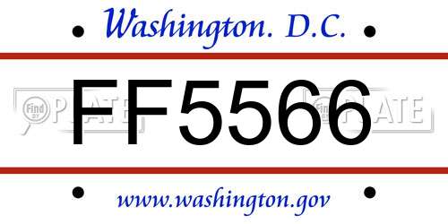 FF5566 District Of Columbia License Plate
