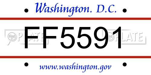 FF5591 District Of Columbia License Plate