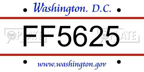 FF5625 District Of Columbia License Plate