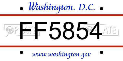 FF5854 District Of Columbia License Plate