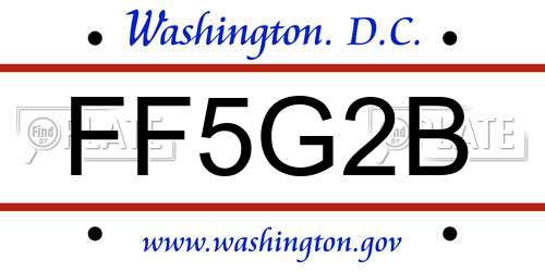 FF5G2B District Of Columbia License Plate