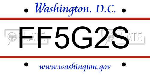 FF5G2S District Of Columbia License Plate
