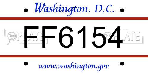 FF6154 District Of Columbia License Plate