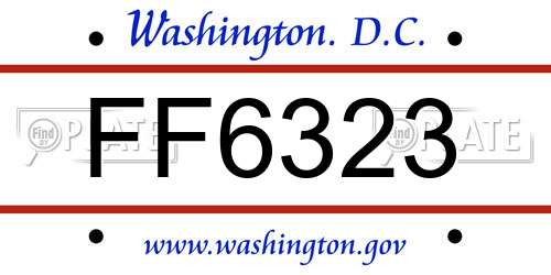 FF6323 District Of Columbia License Plate