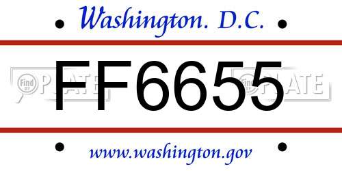 FF6655 District Of Columbia License Plate