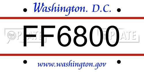 FF6800 District Of Columbia License Plate