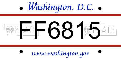 FF6815 District Of Columbia License Plate