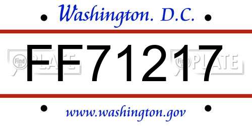 FF71217 District Of Columbia License Plate