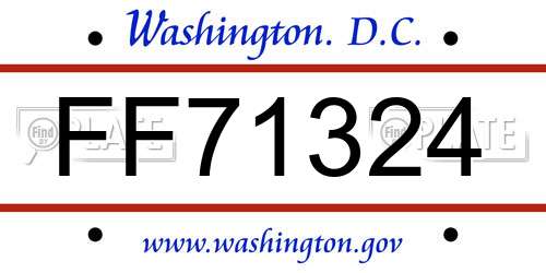 FF71324 District Of Columbia License Plate
