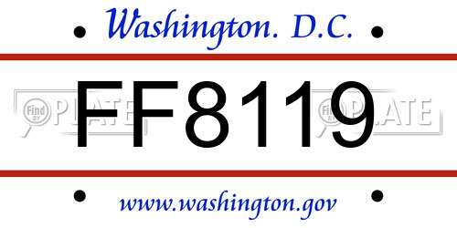 FF8119 District Of Columbia License Plate