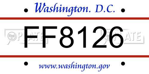 FF8126 District Of Columbia License Plate