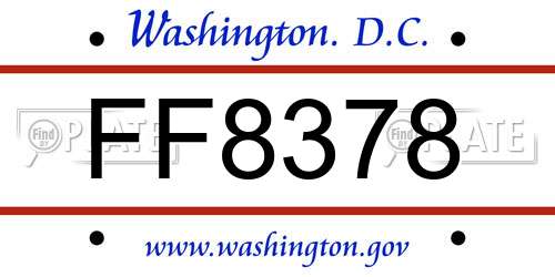 FF8378 District Of Columbia License Plate