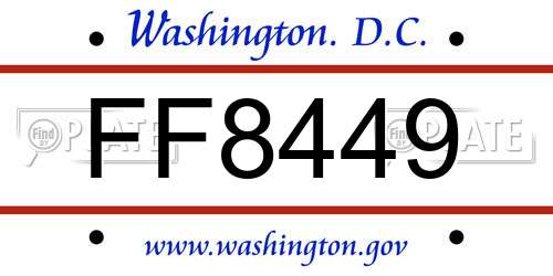 FF8449 District Of Columbia License Plate