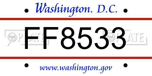 FF8533 District Of Columbia License Plate