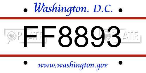 FF8893 District Of Columbia License Plate