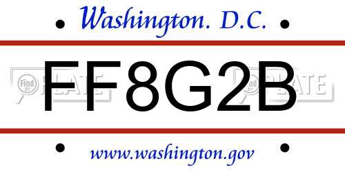 FF8G2B District Of Columbia License Plate