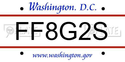 FF8G2S District Of Columbia License Plate