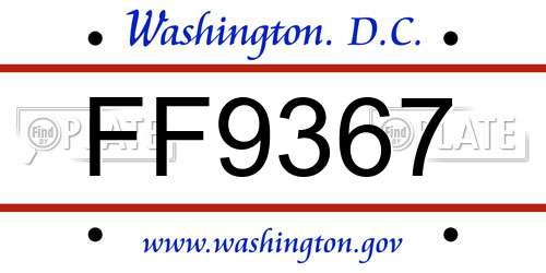 FF9367 District Of Columbia License Plate