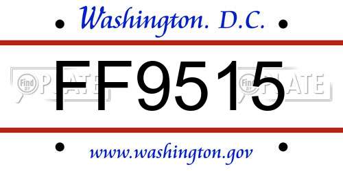 FF9515 District Of Columbia License Plate