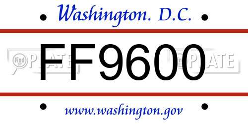 FF9600 District Of Columbia License Plate