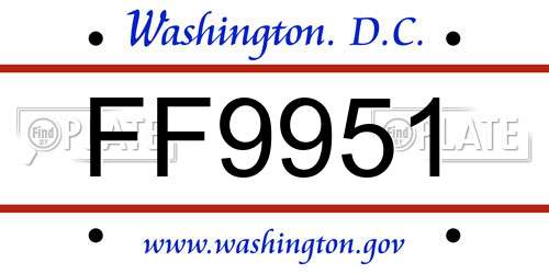 FF9951 District Of Columbia License Plate