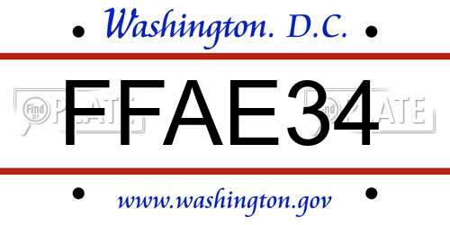 FFAE34 District Of Columbia License Plate
