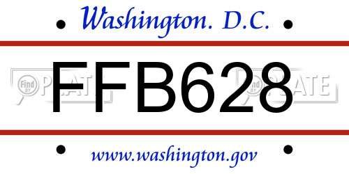 FFB628 District Of Columbia License Plate