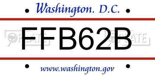 FFB62B District Of Columbia License Plate