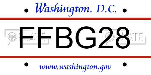 FFBG28 District Of Columbia License Plate