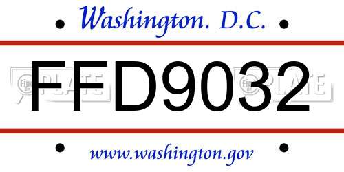 FFD9032 District Of Columbia License Plate