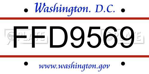 FFD9569 District Of Columbia License Plate