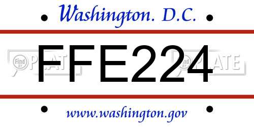 FFE224 District Of Columbia License Plate