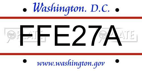 FFE27A District Of Columbia License Plate