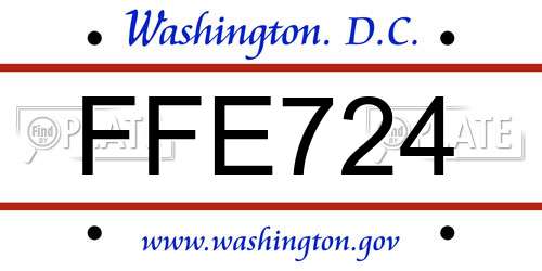 FFE724 District Of Columbia License Plate