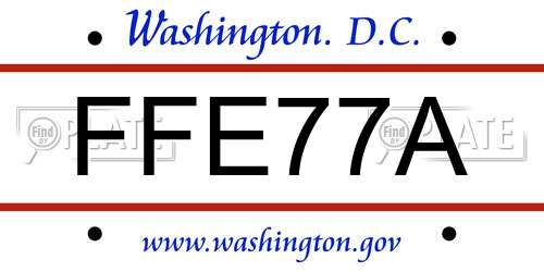 FFE77A District Of Columbia License Plate