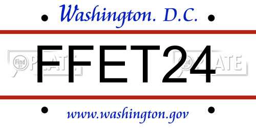 FFET24 District Of Columbia License Plate