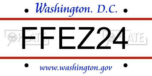 FFEZ24 District Of Columbia License Plate