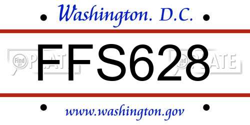 FFS628 District Of Columbia License Plate